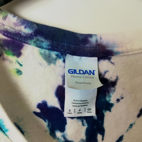 Gildan T Shirt Trendy Tie Dye Festival V-Neck Tee Short Sleeve Cotton Logo Small - Picture 10 of 10